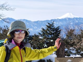 明王峠から富士山が見える