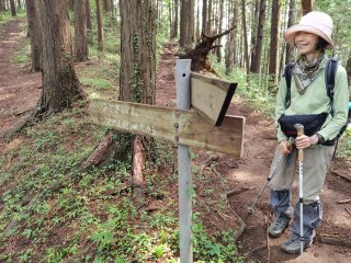 あじさい山への分岐標識